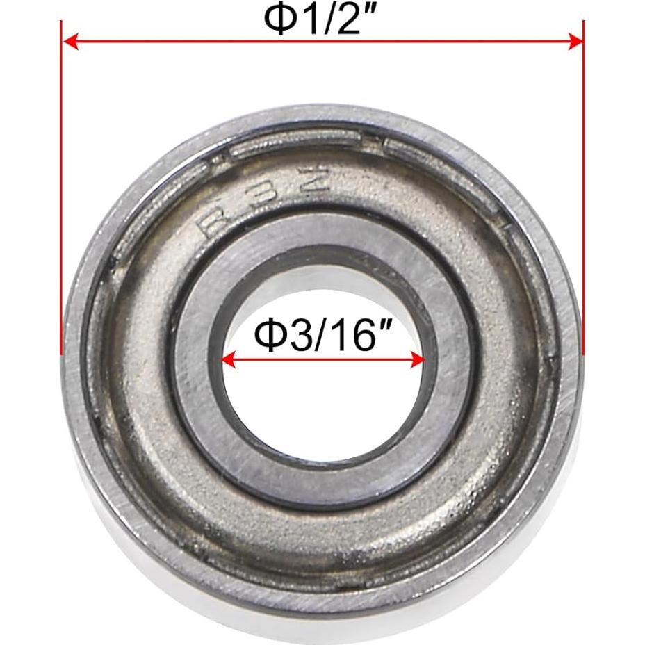 20 Rodamientos de Bolas R3ZZ uxcell Doble Sellado 4.76mm