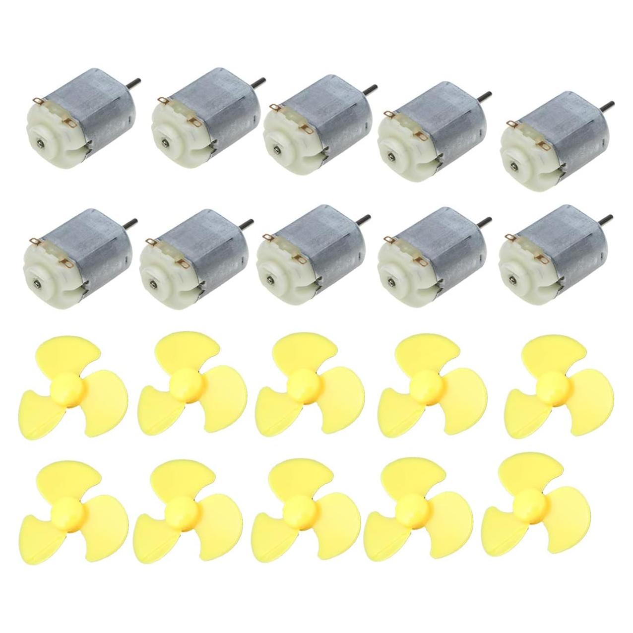 Motor Micro 130 HiLetgo 10pcs DC 24000 RPM con Hélice 50mm