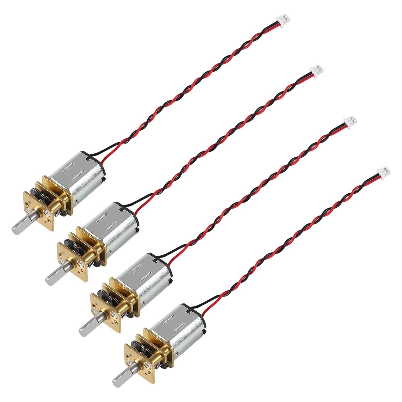 4 PCS Mini Motor de Engranaje N20 DC 3V-6V Metal para Coche RC