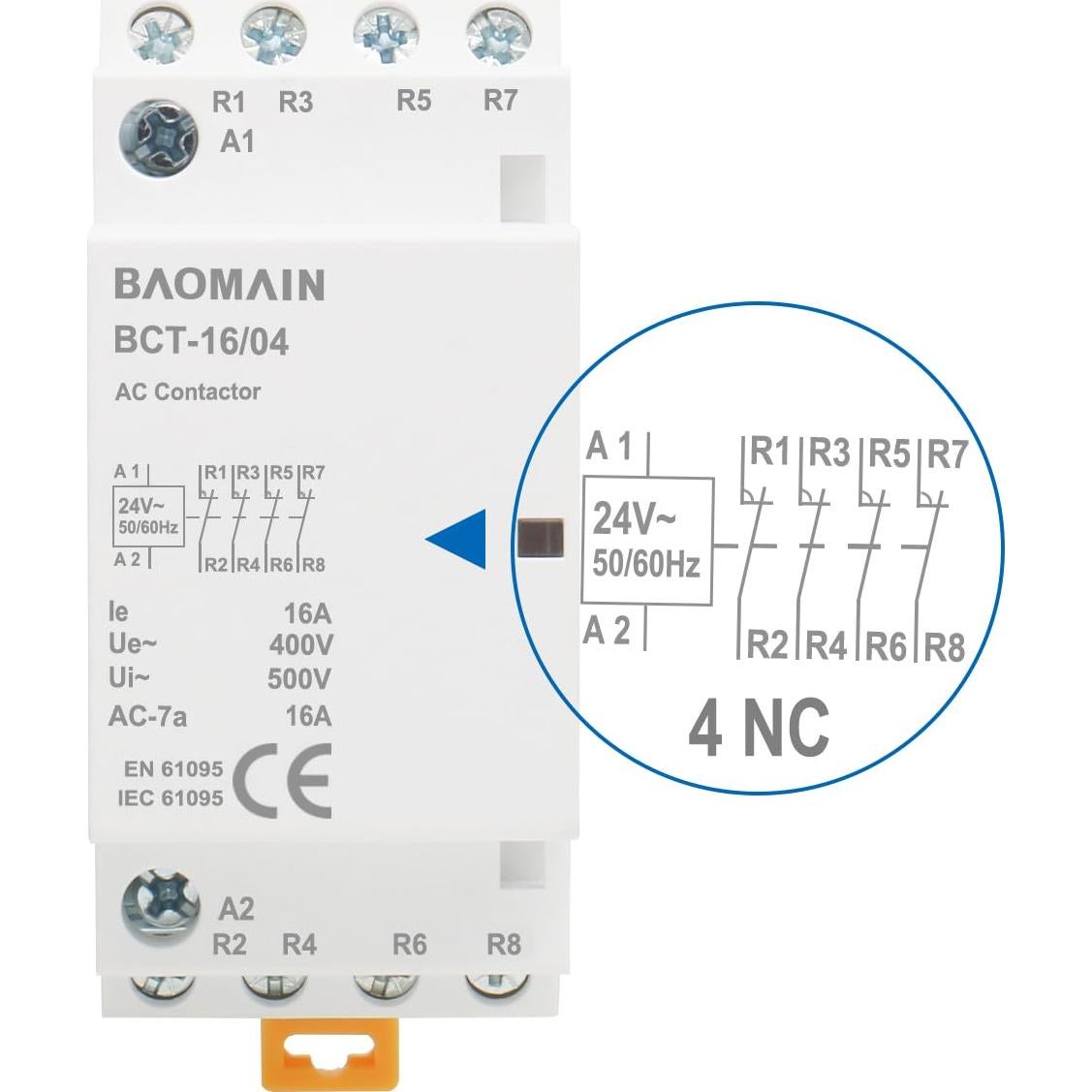 Contactores Modulares Baomain 24V AC 4 Polos 16A BCT-16-04