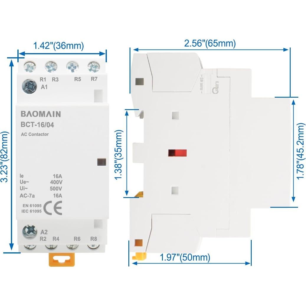 Contactores Modulares Baomain 24V AC 4 Polos 16A BCT-16-04