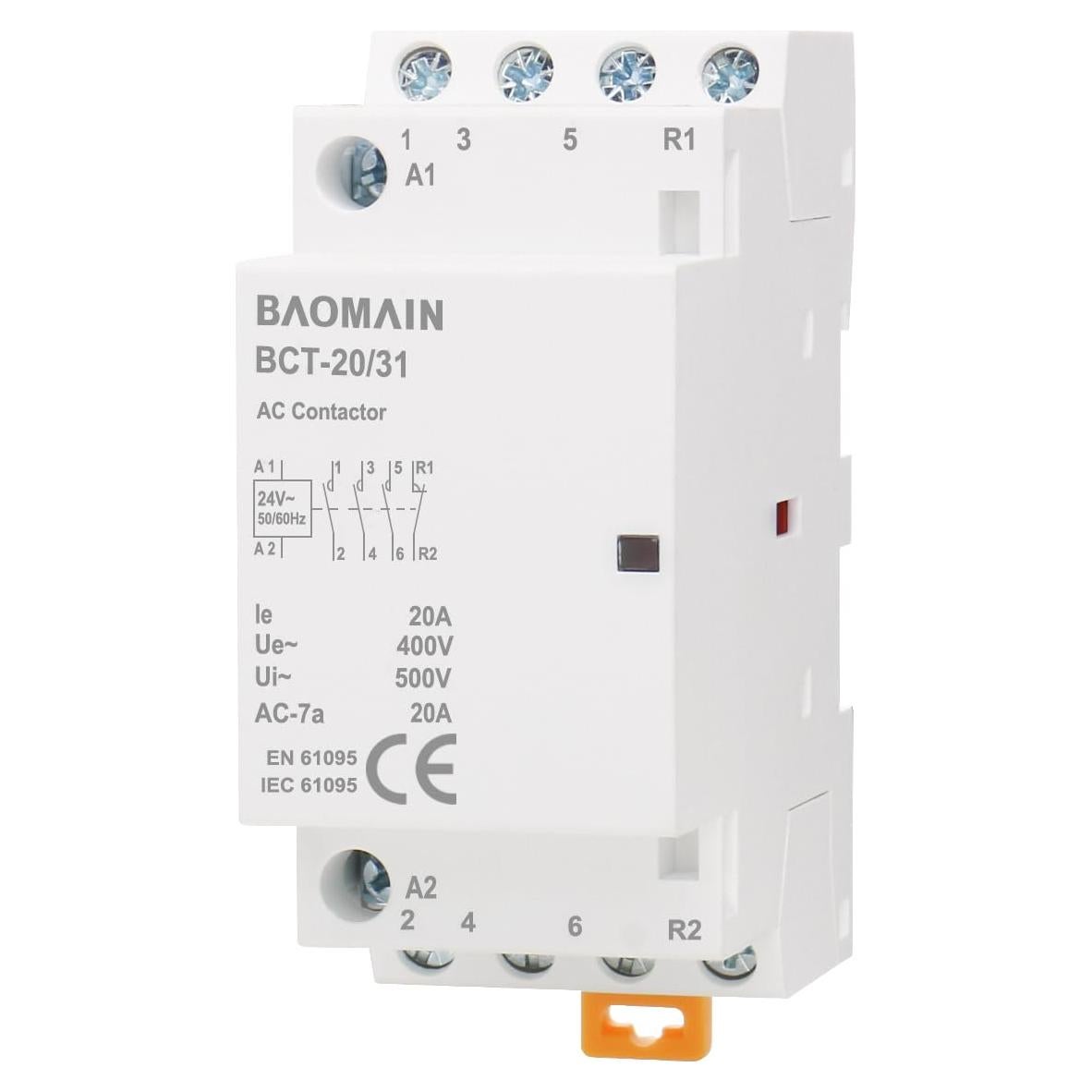 Contactores Modulares Baomain 24V AC 20A 4 Polos DIN BCT-20/31