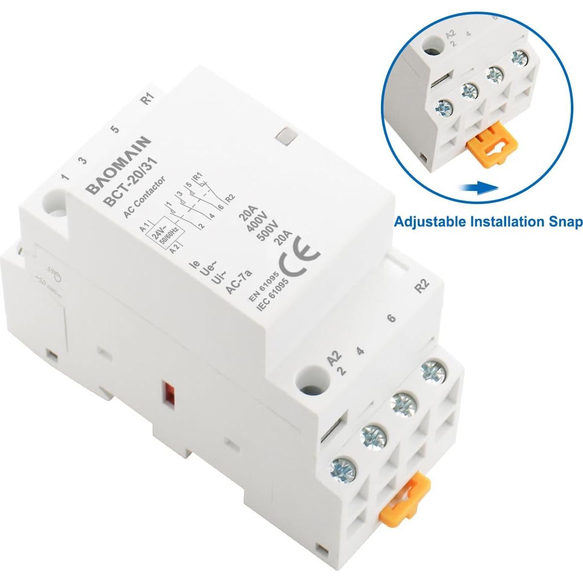 Contactores Modulares Baomain 24V AC 20A 4 Polos DIN BCT-20/31