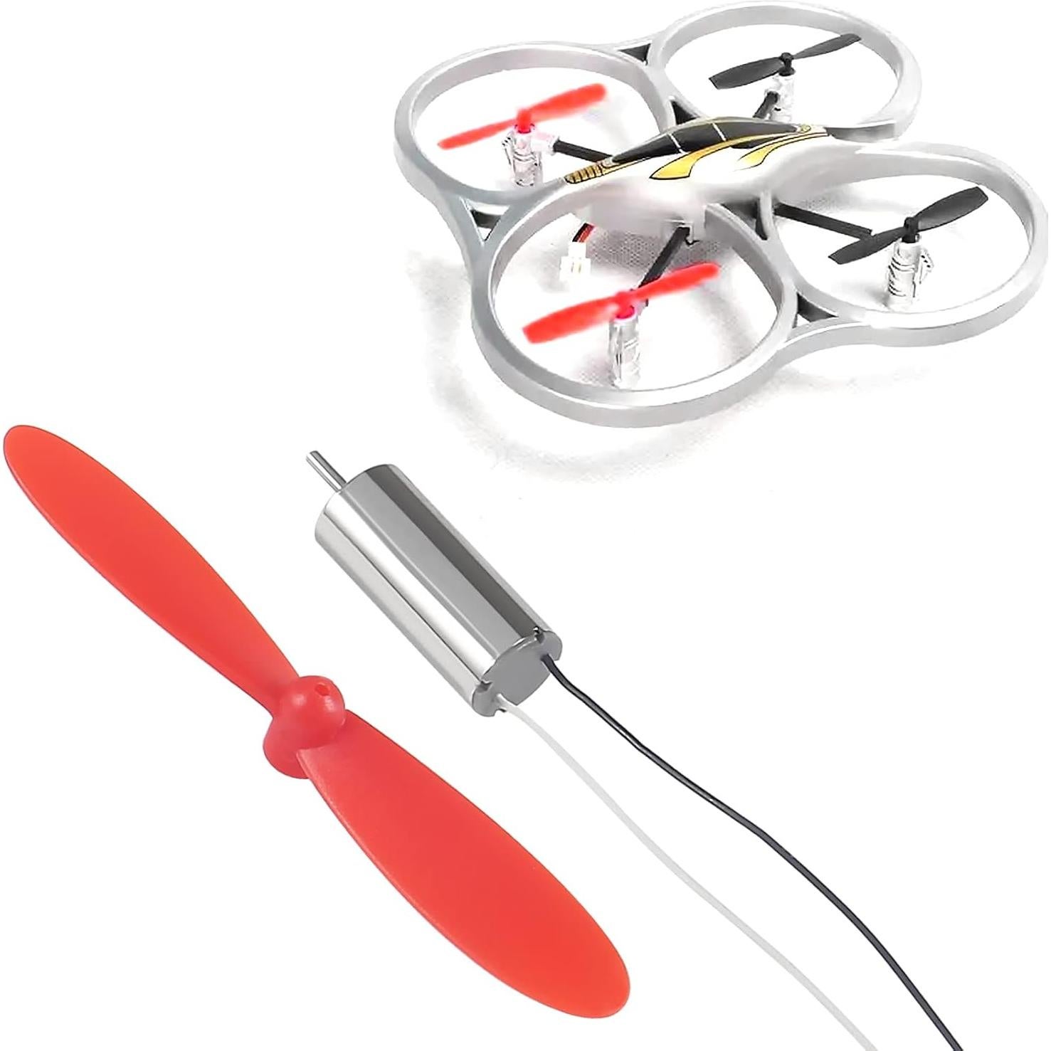 4 Motores con Escobillas 3.7V AEDIKO 7x16mm 45000 RPM + Hélices