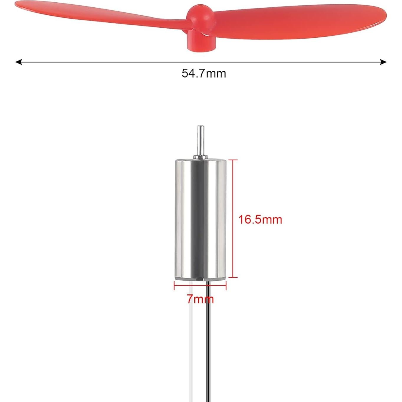 4 Motores con Escobillas 3.7V AEDIKO 7x16mm 45000 RPM + Hélices