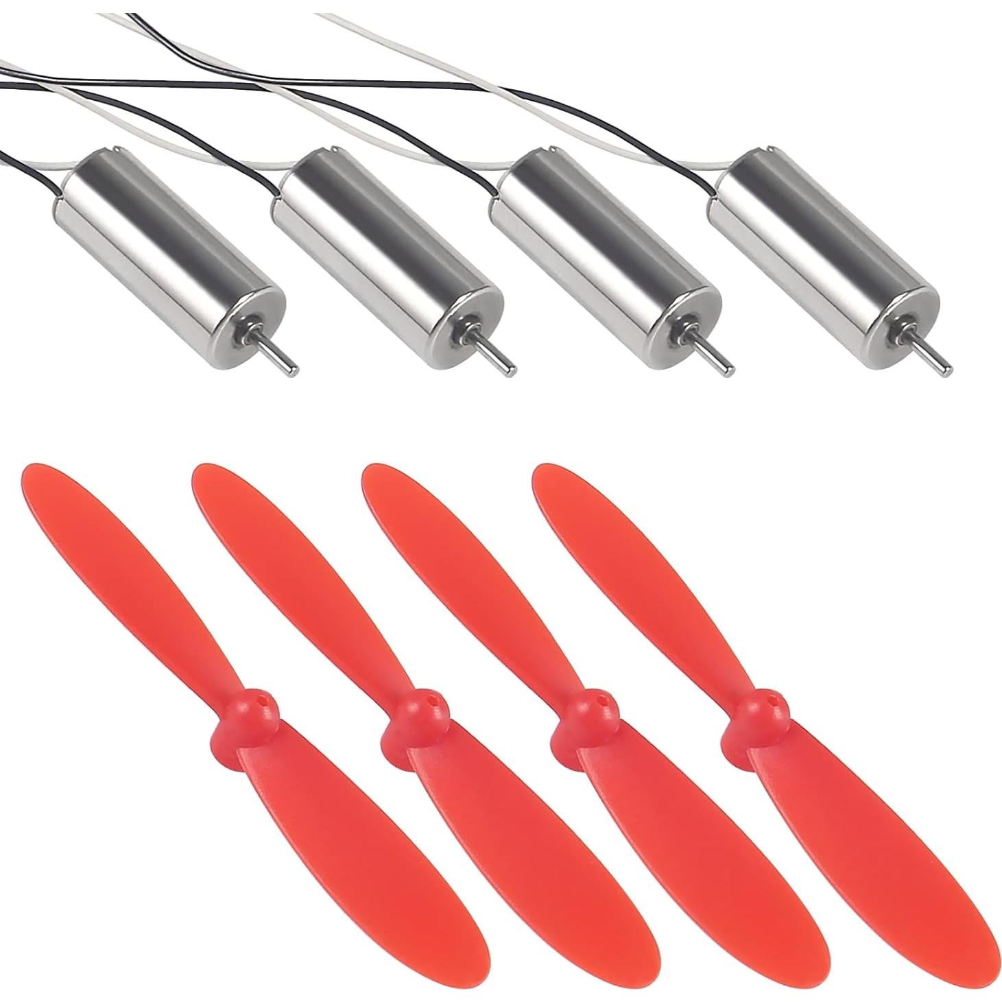 4 Motores con Escobillas 3.7V AEDIKO 7x16mm 45000 RPM + Hélices