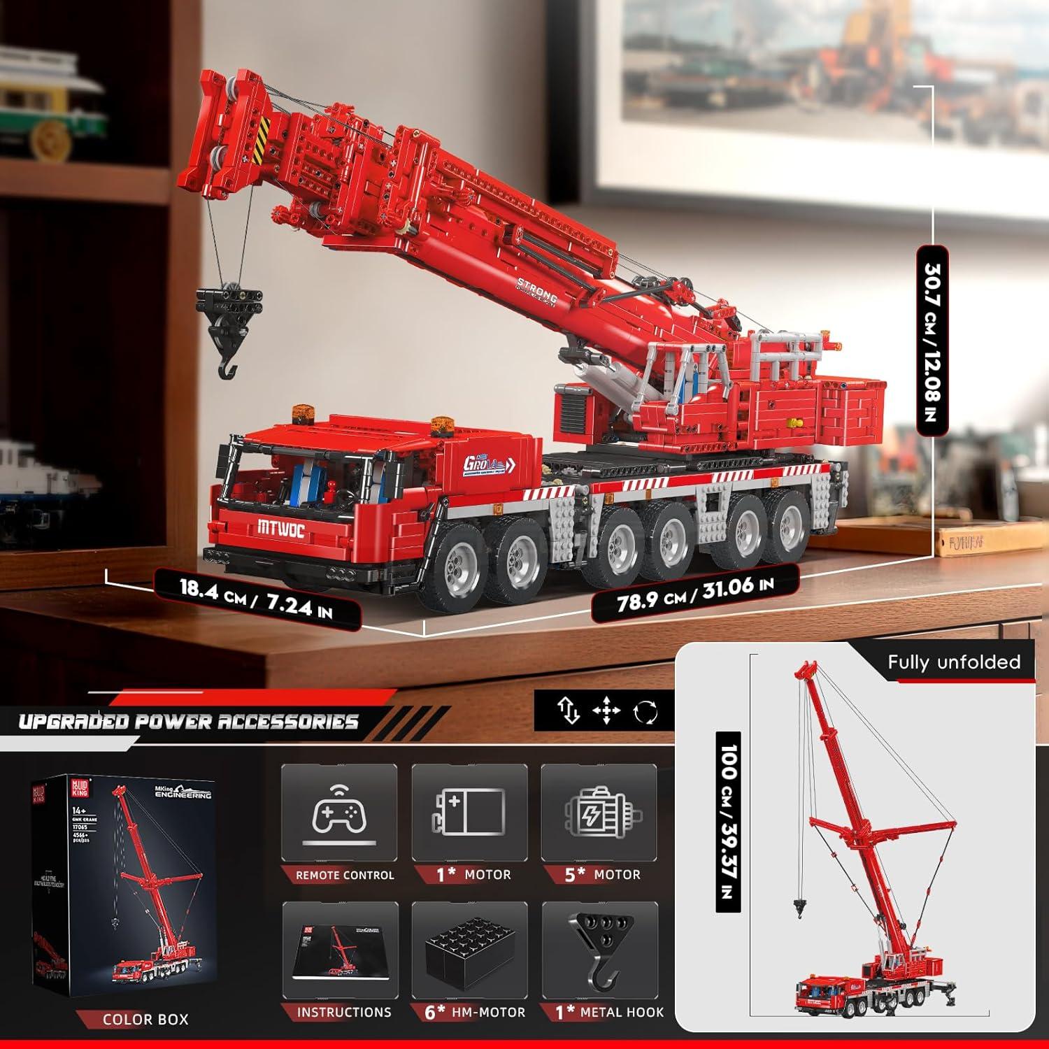 Juego de Bloques de Construcción Mould King 17065 Grúa RC 4566 Piezas