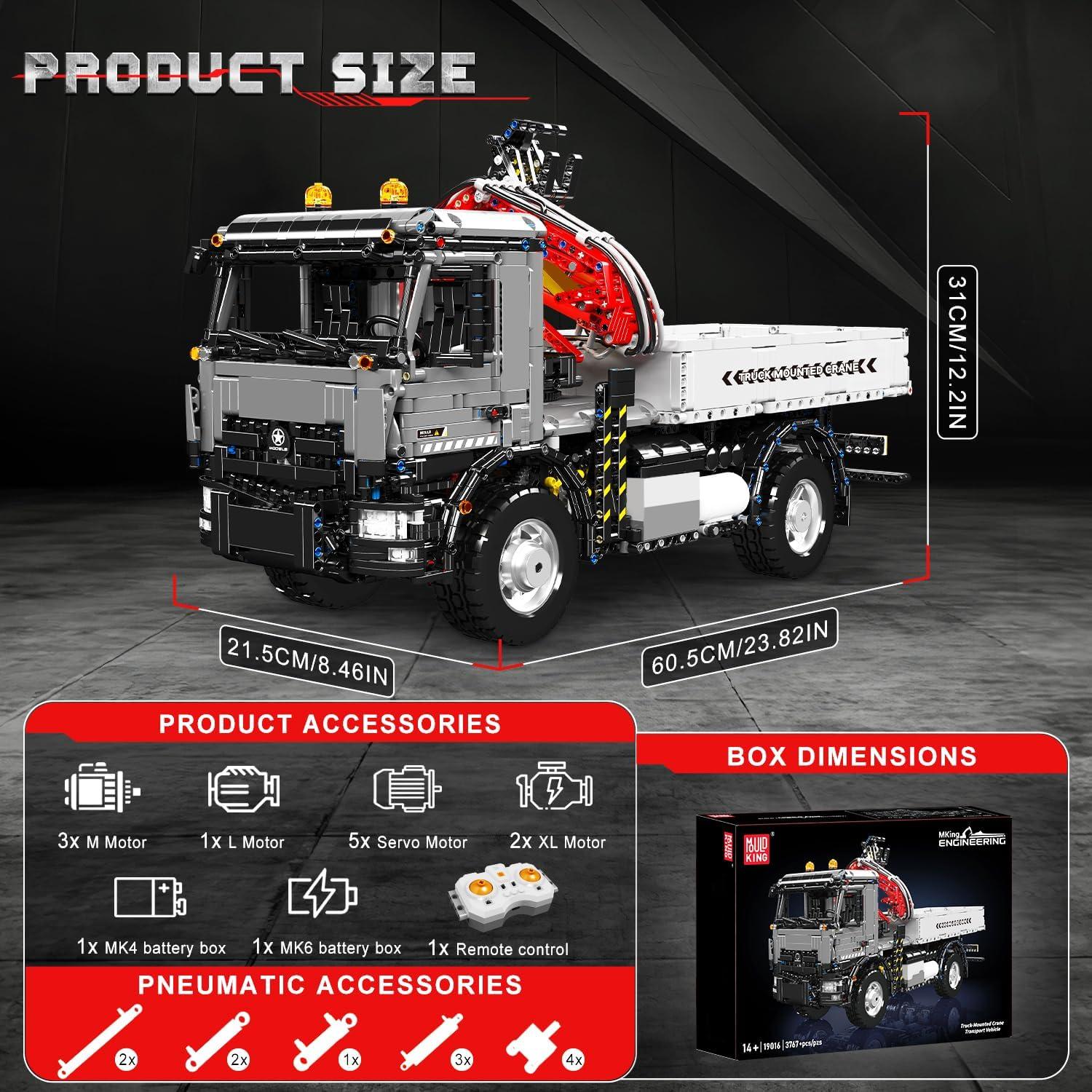 Mould King 19016 Camión Grúa Control Remoto 3767 Piezas