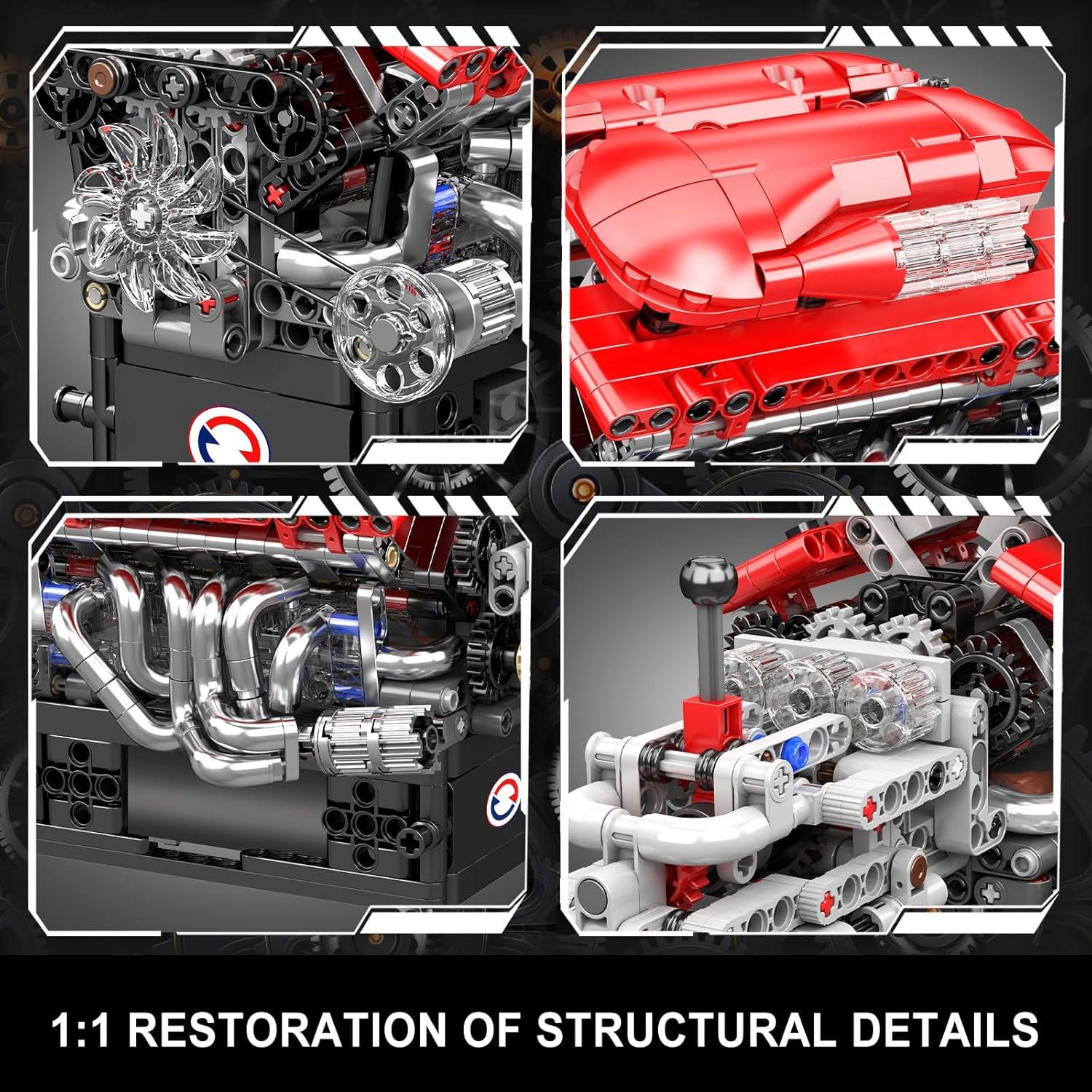 Mould King 10226 Kit Motor V12 863 Piezas Juguete STEM