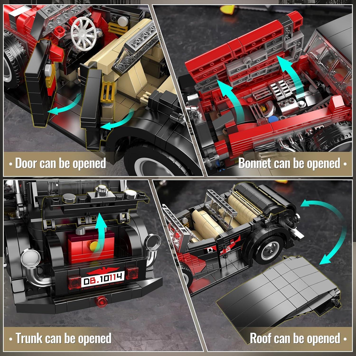 Mould King 10114 Coche Clásico Vintage 1308 Piezas