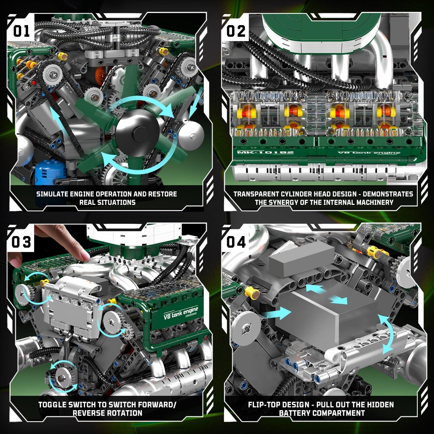 Mould King 10182 Kit Motor V8 2250 Piezas Juguete STEM