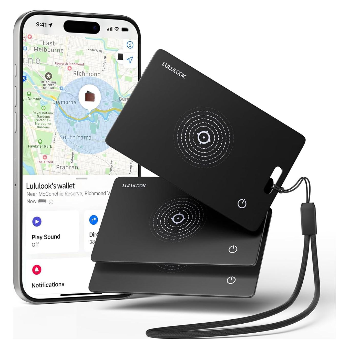 Tarjeta Rastreadora LULULOOK 3 Pack Negro, Inalámbrica IP68