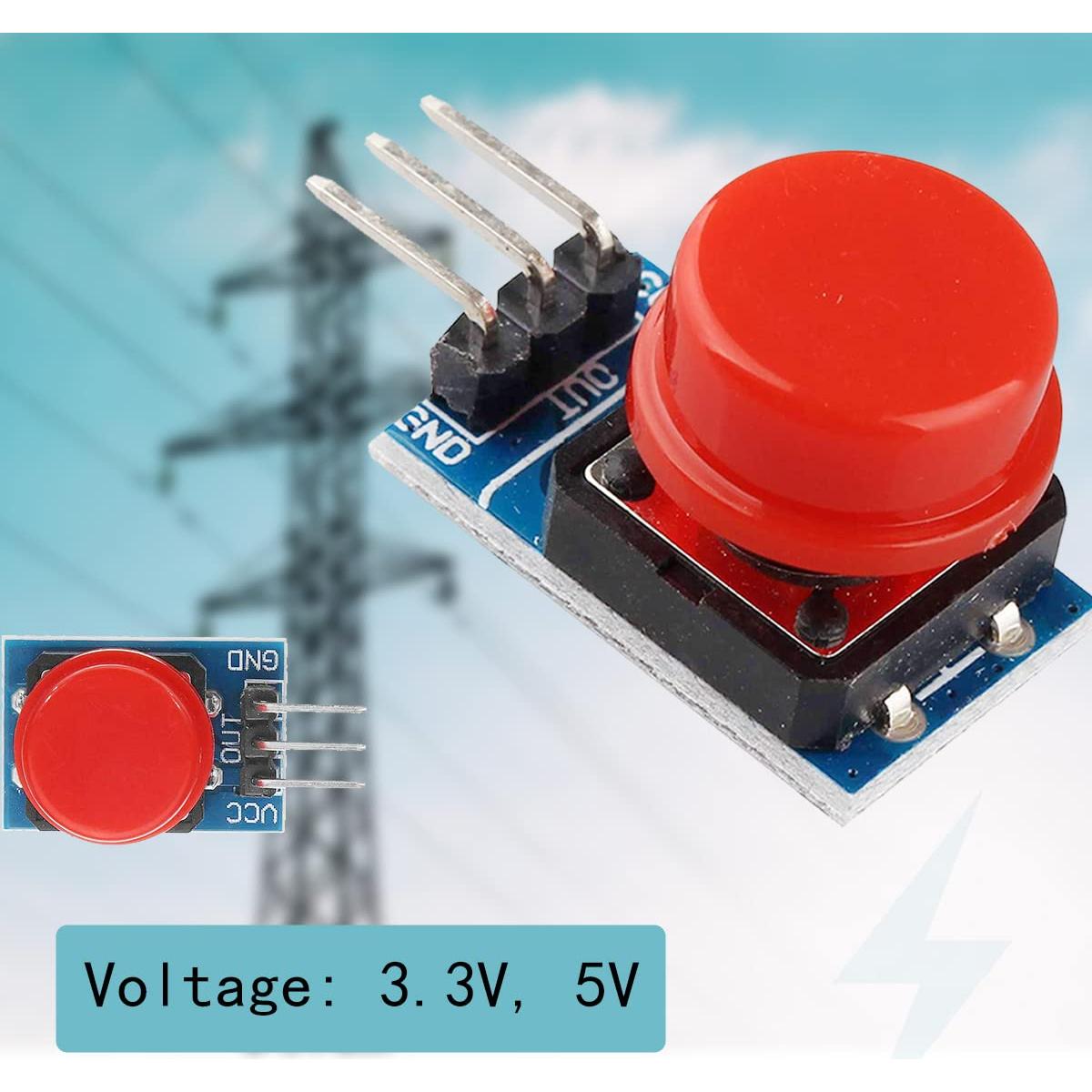 Módulo de Tecla Grande 12x12mm DAOKAI 6 Piezas 3.3V 5V