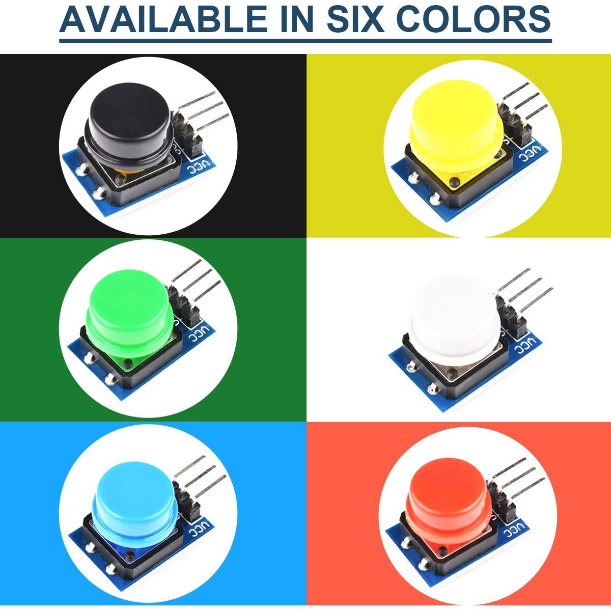 Módulo de Tecla Grande 12x12mm DAOKAI 6 Piezas 3.3V 5V
