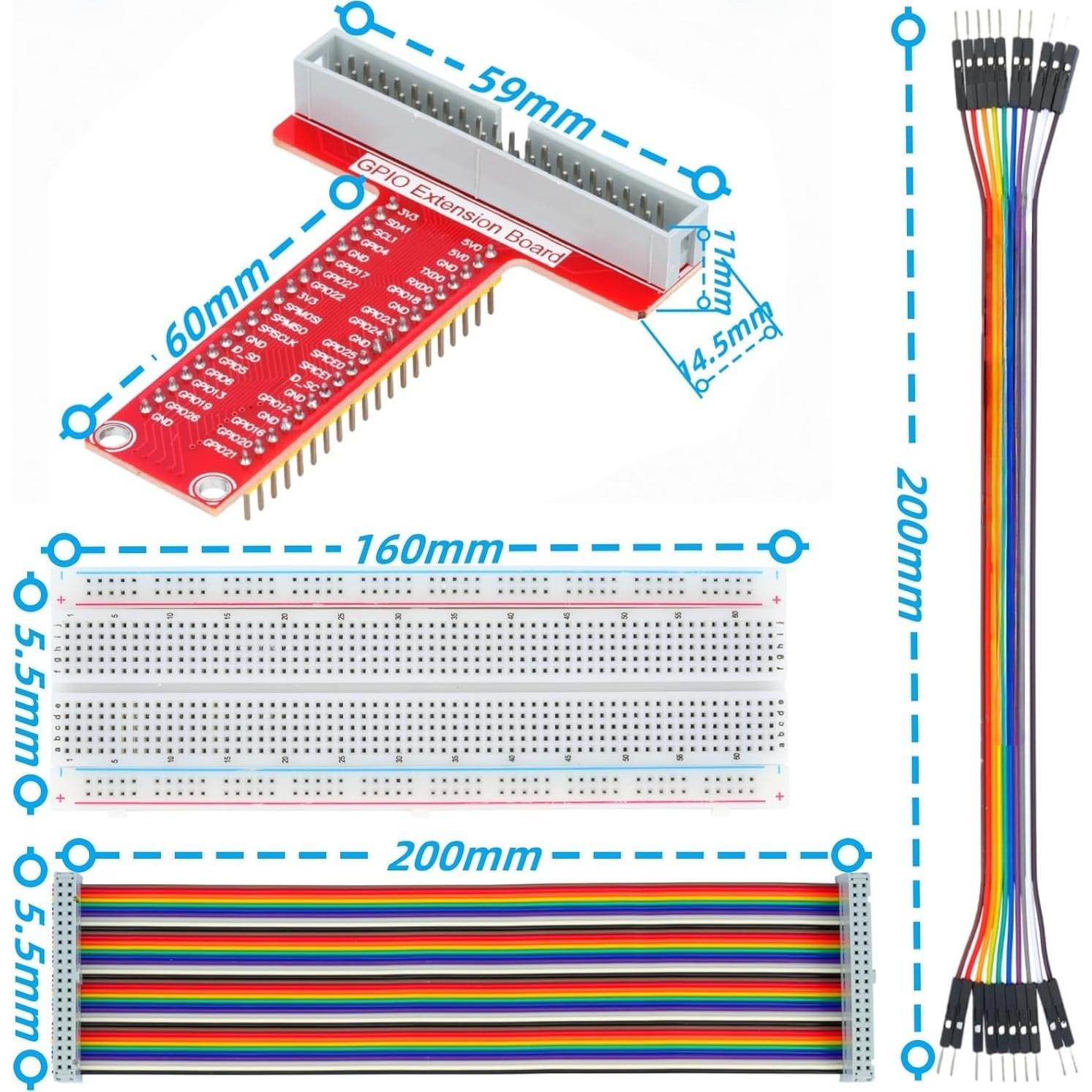 Kit de Cables GPIO 40 Pin Macho a Hembra MTDELE para Raspberry Pi