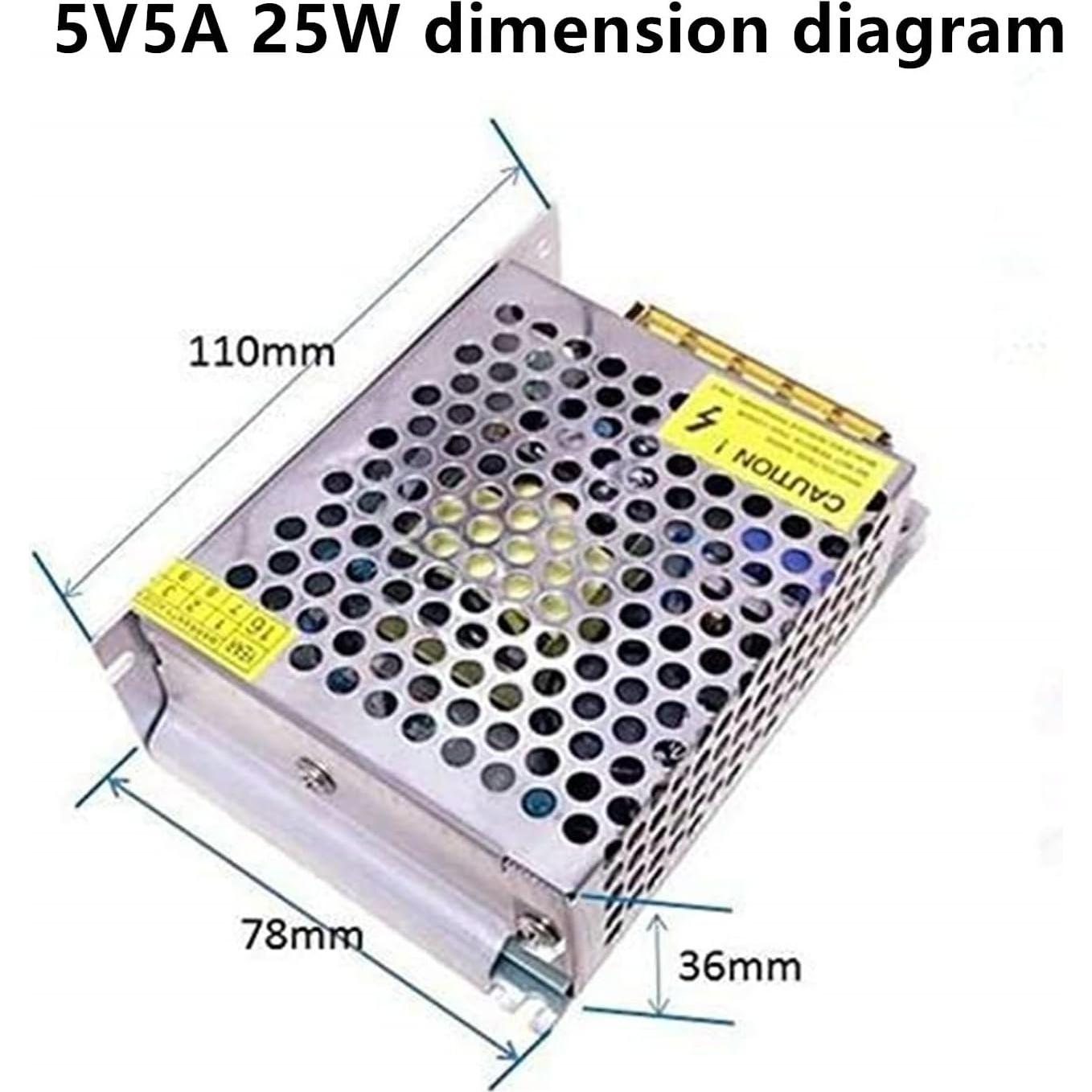 Fuente de Alimentación DC 5V 5A 25W PHEVOS para Proyectos