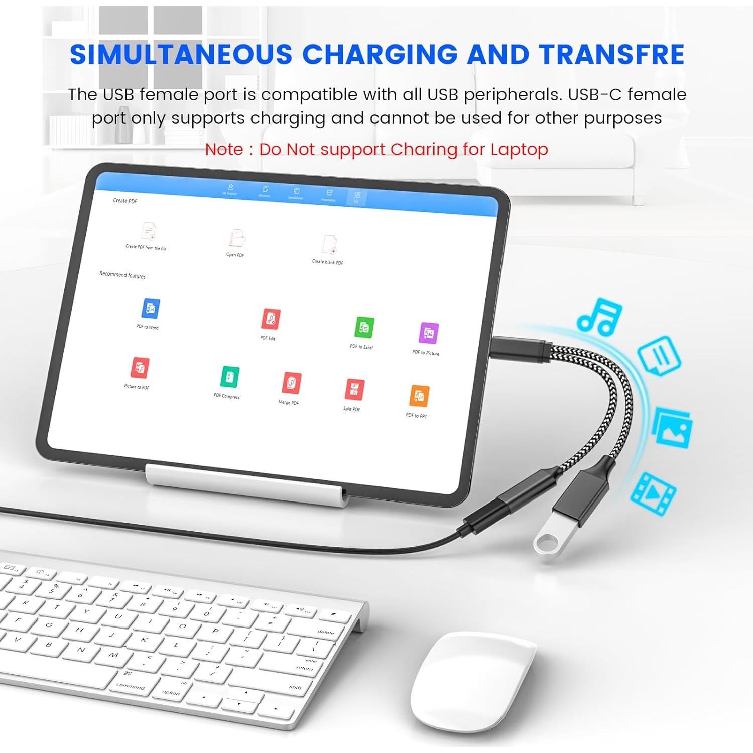 Adaptador USB C OTG MOGOOD 18W PD para Samsung y Switch