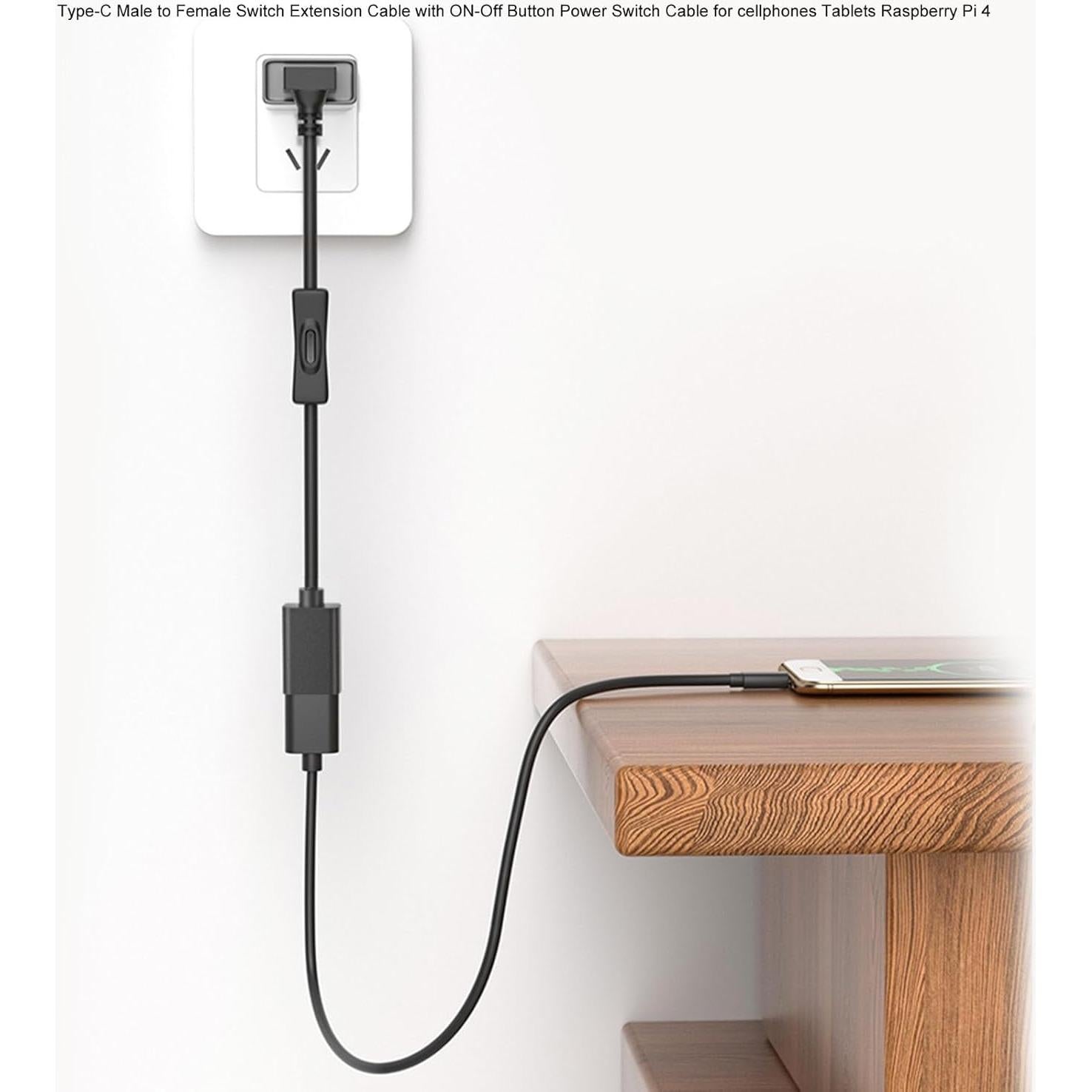 Cable de Extensión USB-C con Interruptor para Raspberry Pi 4 - 1m