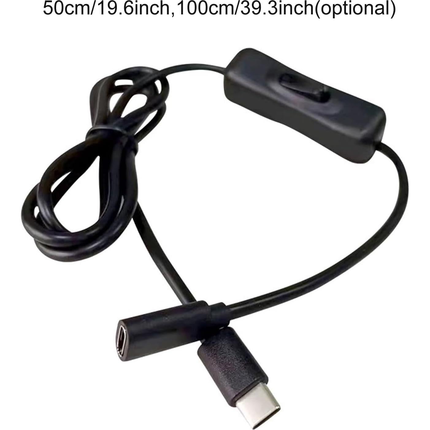 Cable de Extensión USB-C con Interruptor para Raspberry Pi 4 - 1m