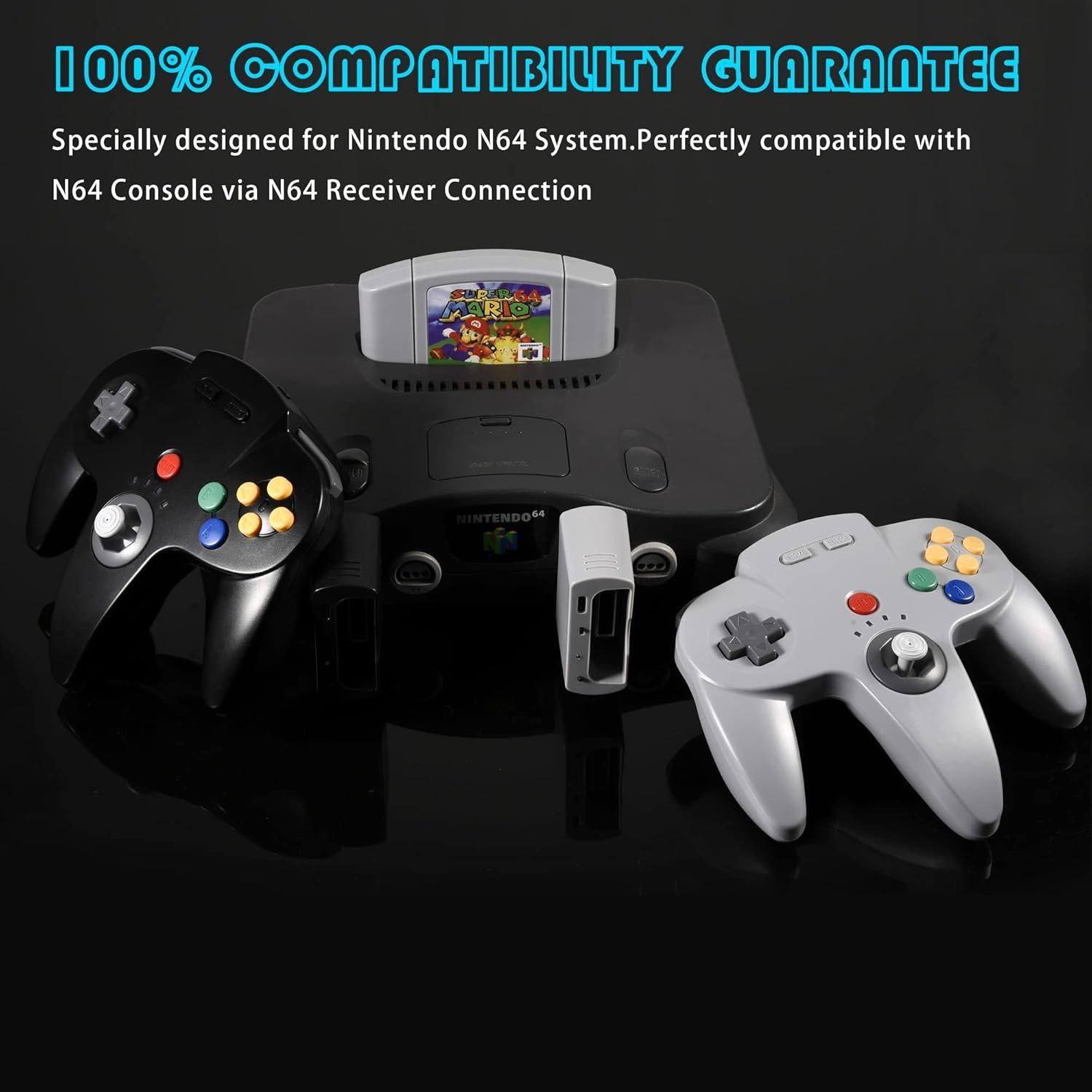 Controlador Inalámbrico N64 iNNEXT 2.4GHz USB Recargable Negro
