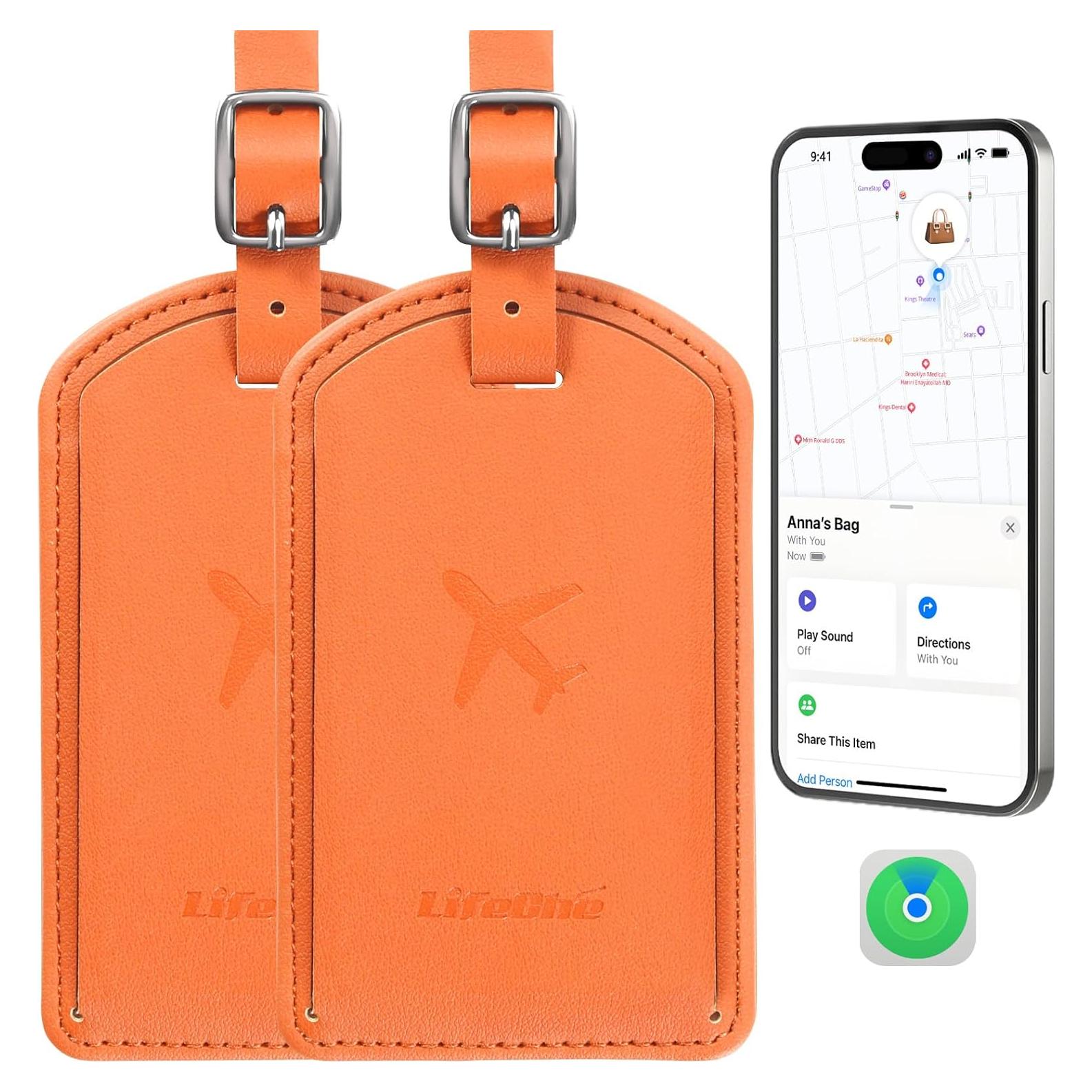 Etiquetas de Equipaje LifeChé con Rastreador Antipérdida Naranja