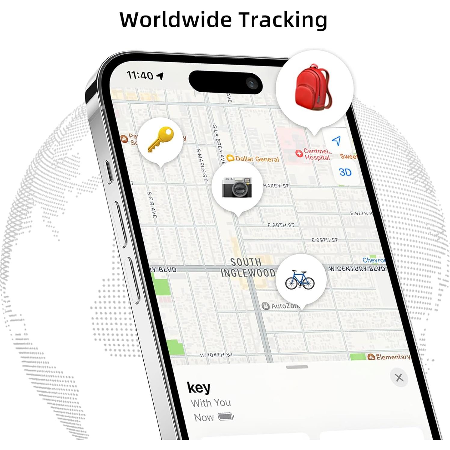 Rastreador Bluetooth Pepisk Air Tracker 4 Etiquetas MFi iOS