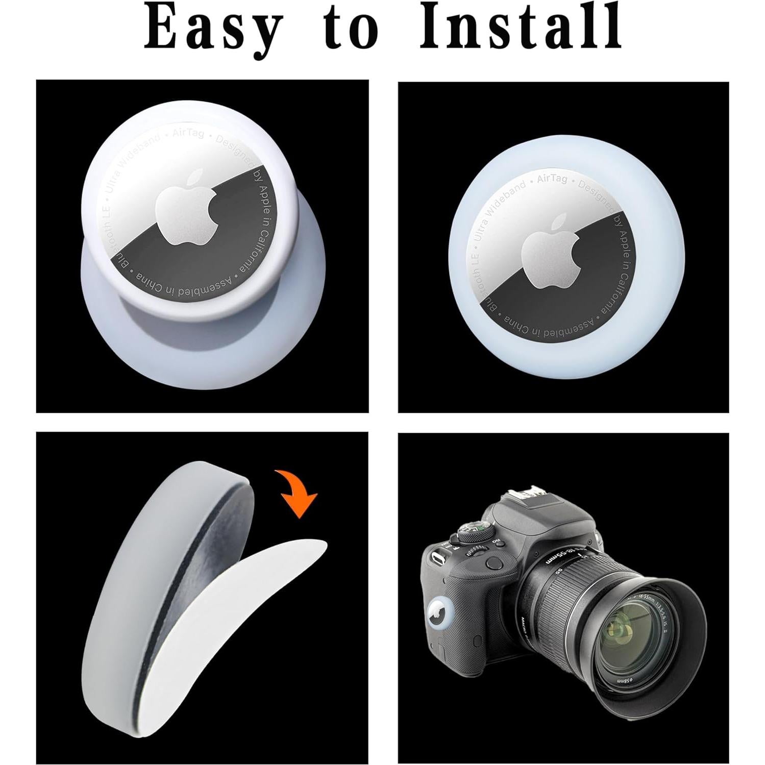 Funda de Silicona Adhesiva Echinff para Apple AirTag - 4 Unidades