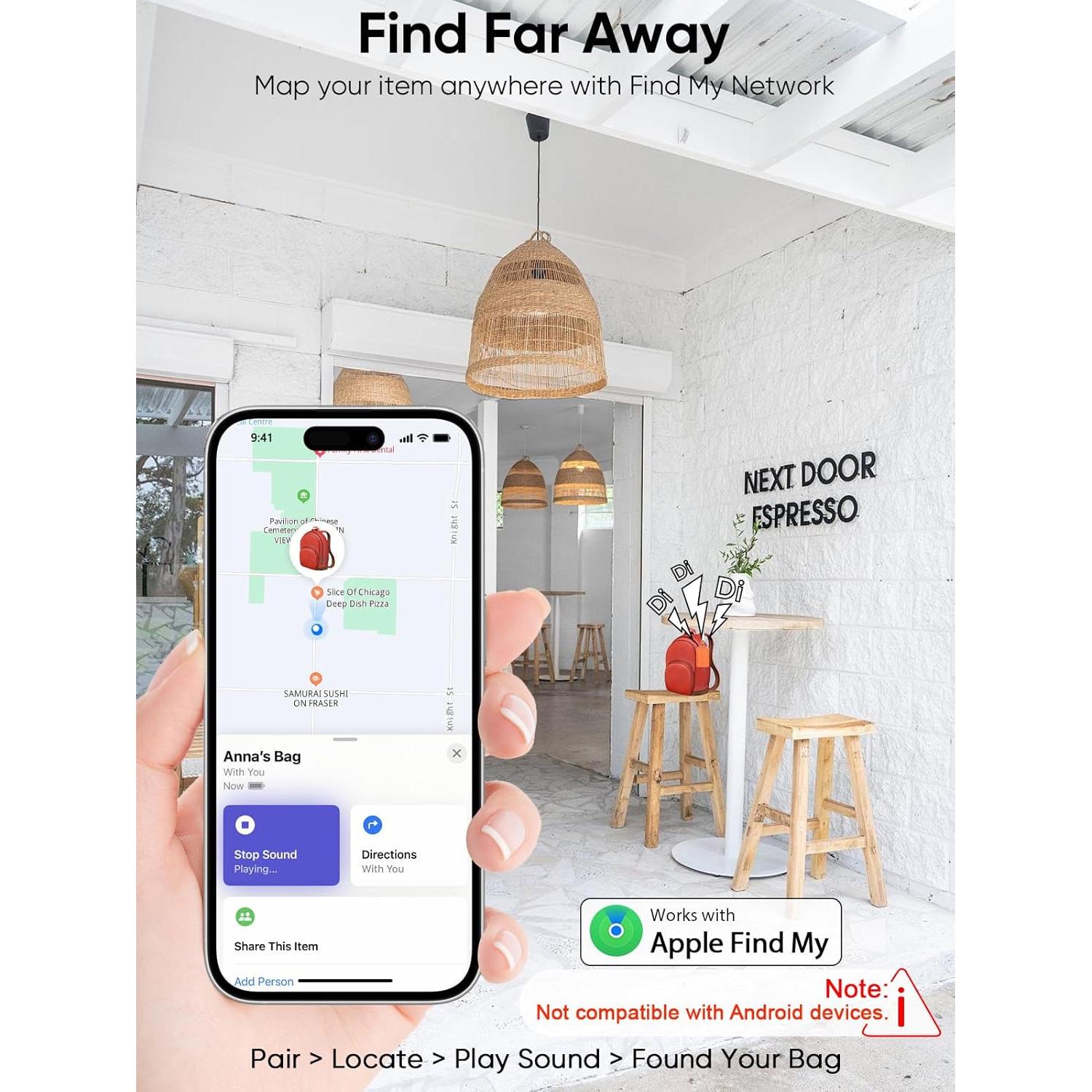 Etiqueta de Equipaje con Rastreador LifeChé Naranja de Cuero
