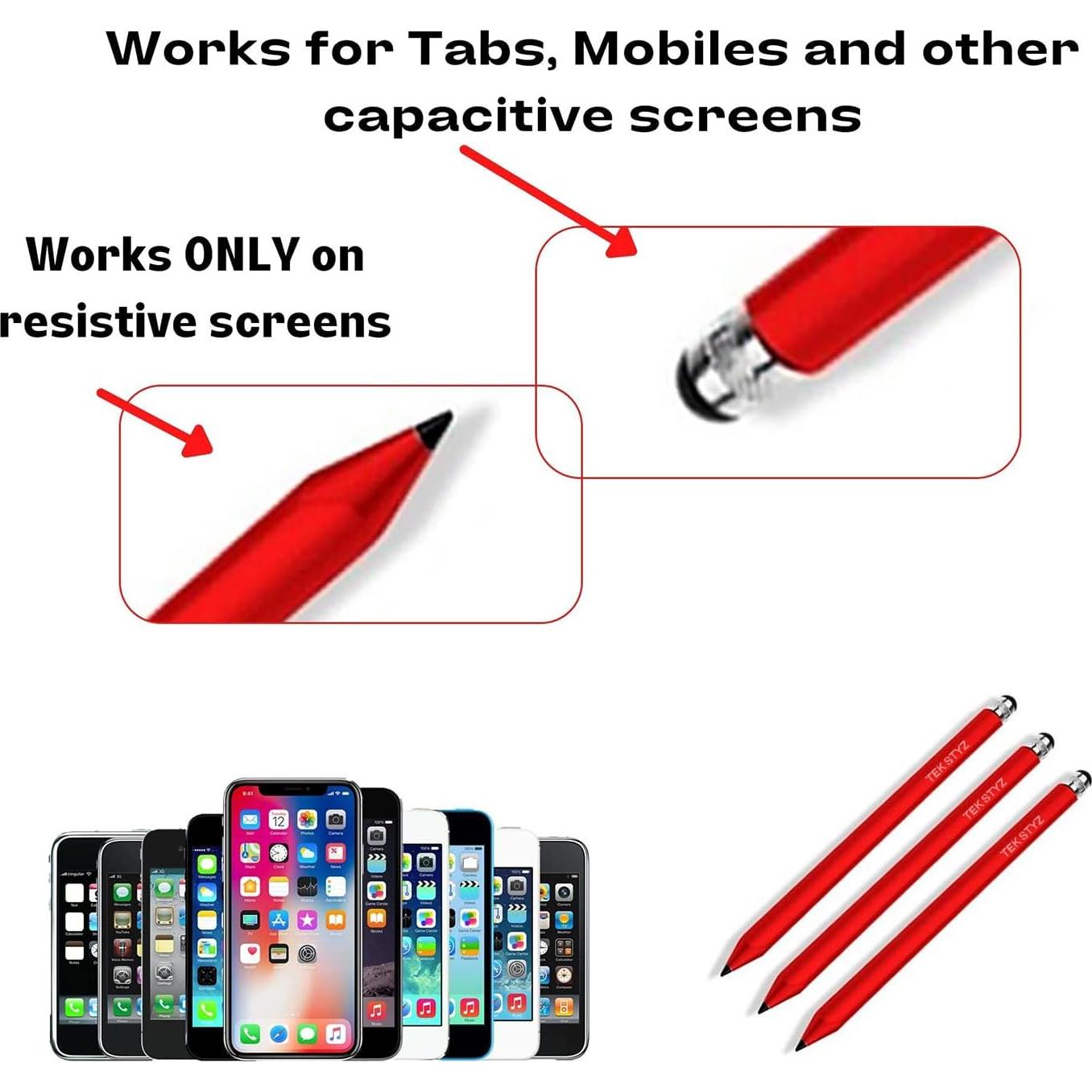 Estilógrafo 2 en 1 Tek Styz para Pantallas Táctiles - Rojo