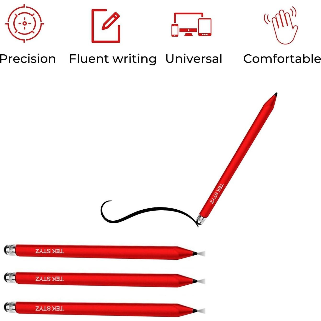 Estilógrafo 2 en 1 Tek Styz para Pantallas Táctiles - Rojo
