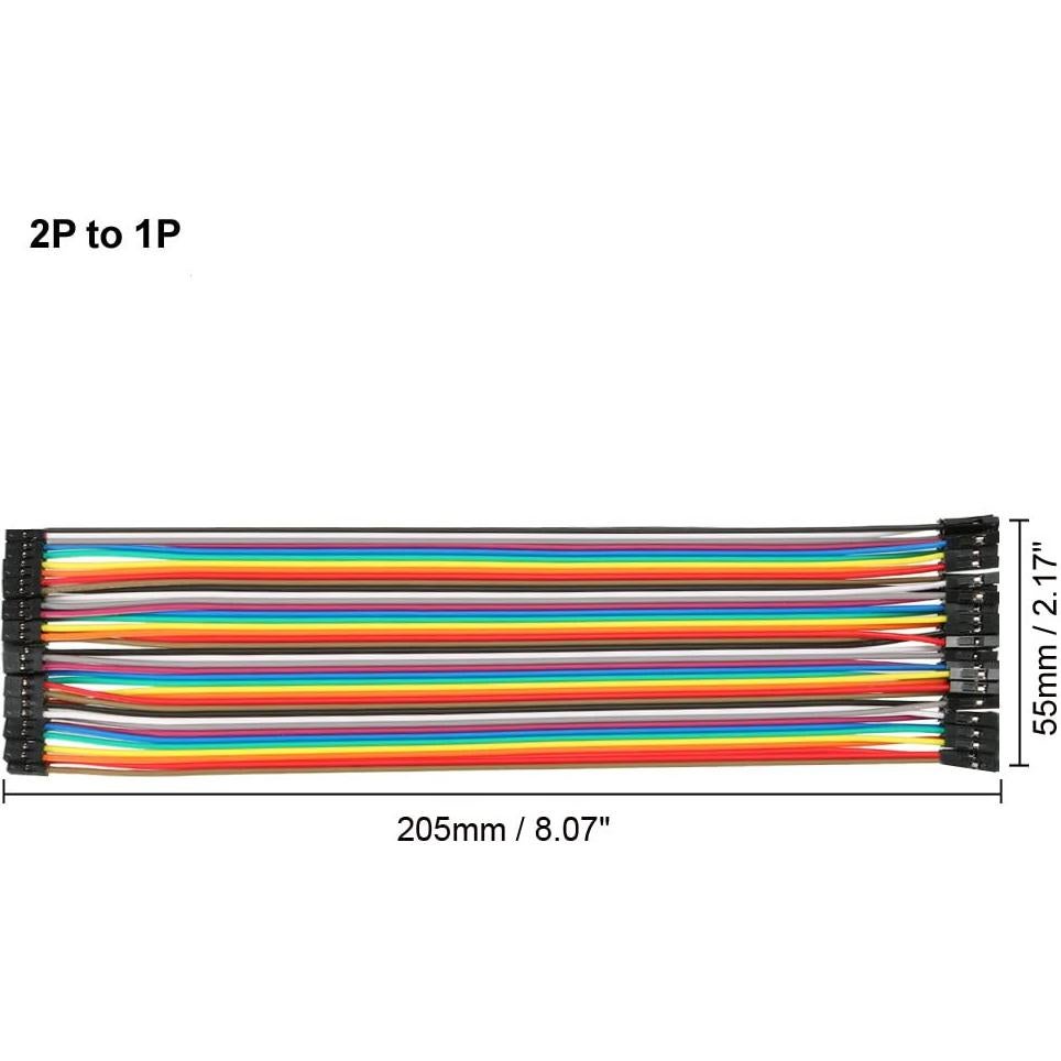 Cable de Cinta Hembra a Hembra uxcell 2P a 1P 20.5cm