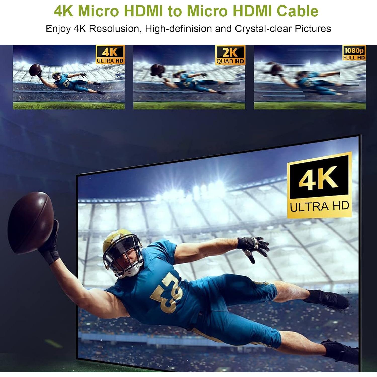 Cable Micro HDMI a HDMI 150 cm Toeasor 4K Compatible GoPro