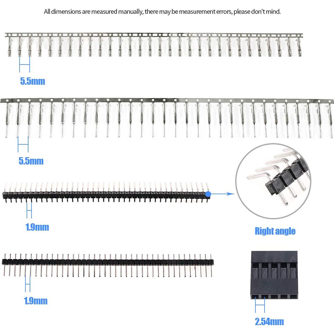 Kit Conectores Macho/Hembra Glarks 635 Piezas 2.54mm IDC