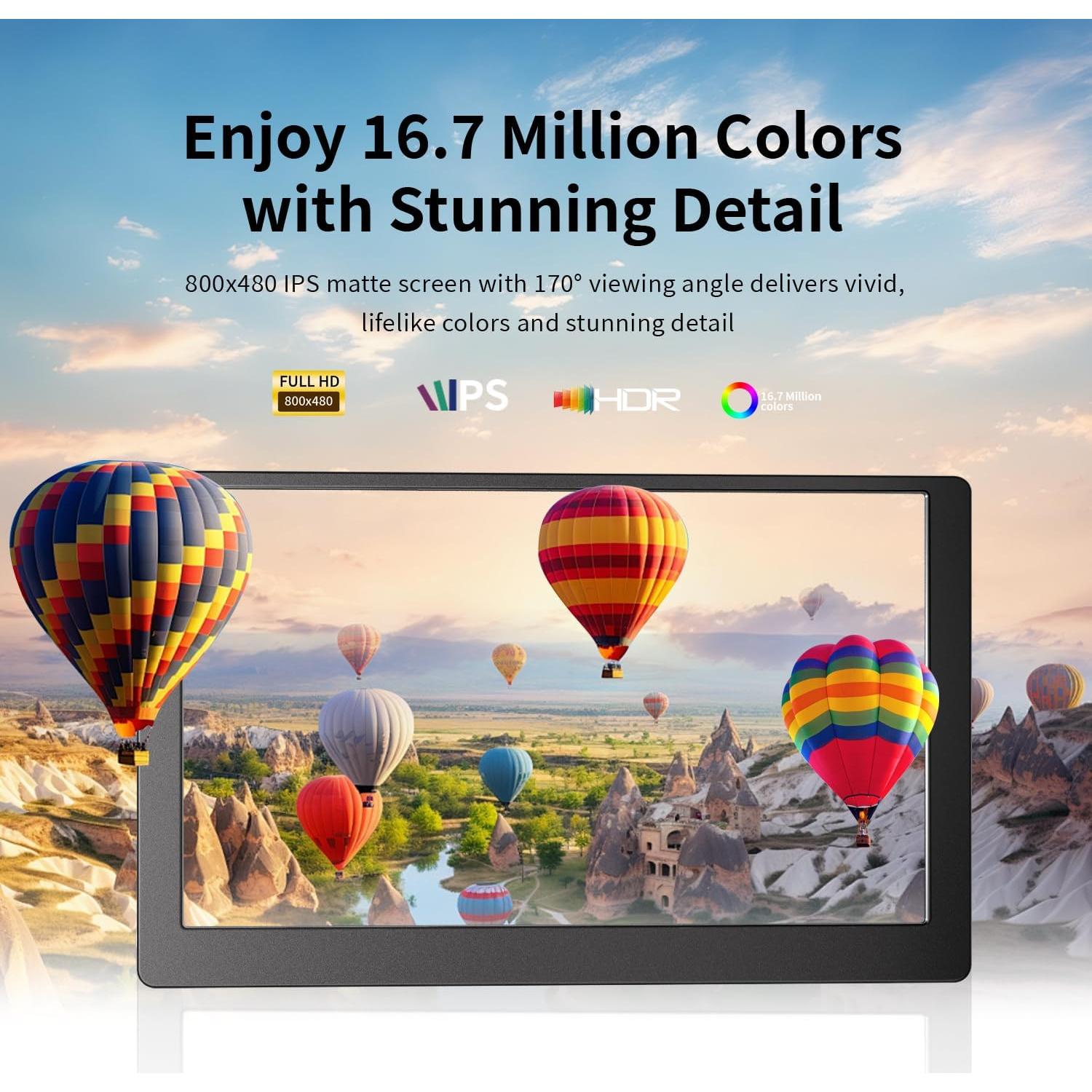 Monitor Mini de 5" SCXryllexa HDMI IPS 800x480 Portátil