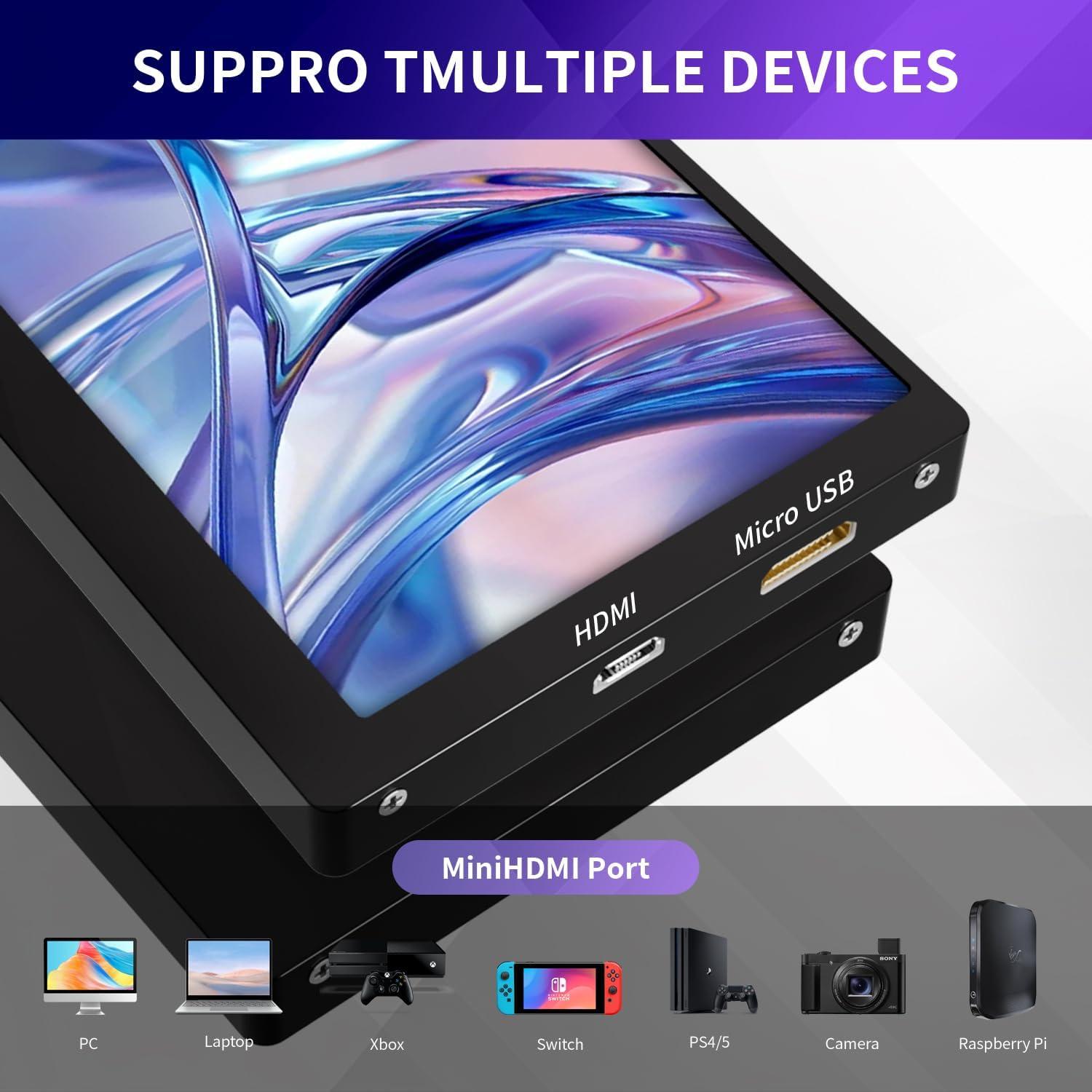 Monitor Mini de 5" SCXryllexa HDMI IPS 800x480 Portátil