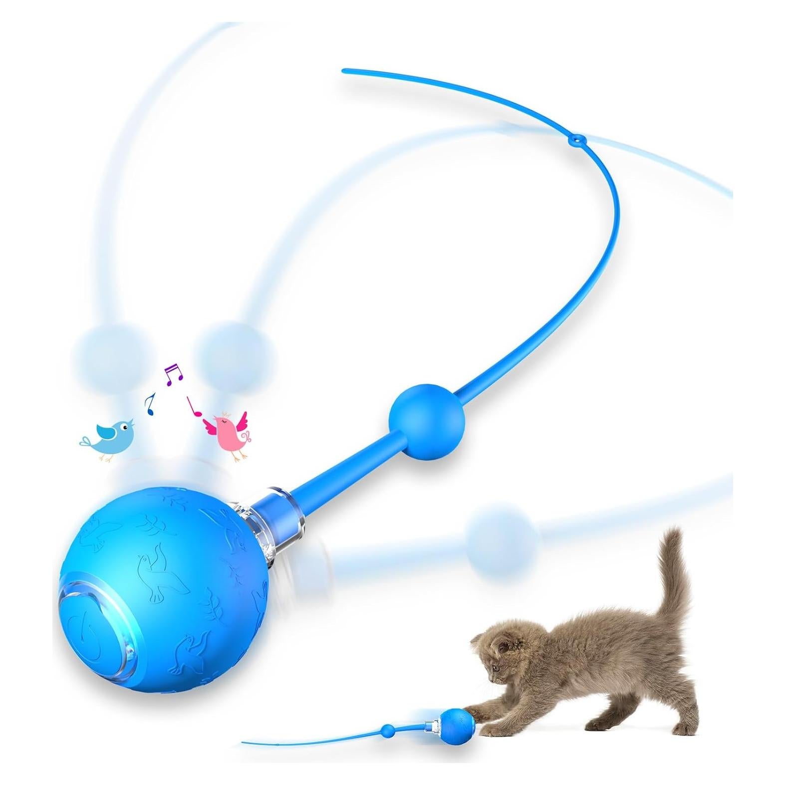Bola Interactiva para Gatos Morhandisn Azul, Juguete Automático