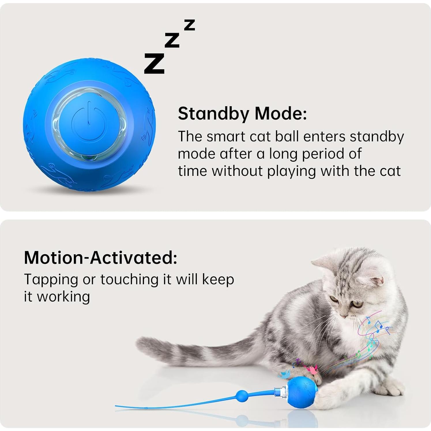 Bola Interactiva para Gatos Morhandisn Azul, Juguete Automático