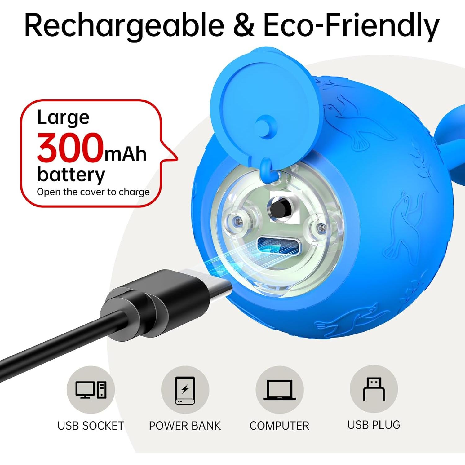 Bola Interactiva para Gatos Morhandisn Azul, Juguete Automático