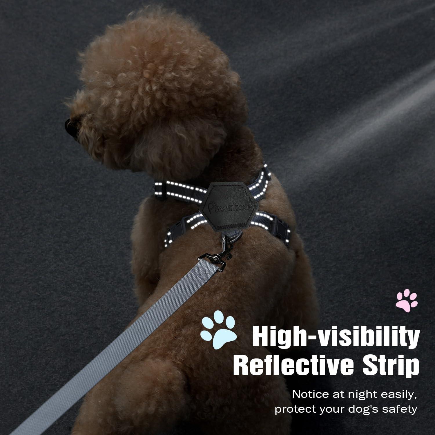 Conjunto Arnés y Correa Pawaboo para Perros Pequeños Negro