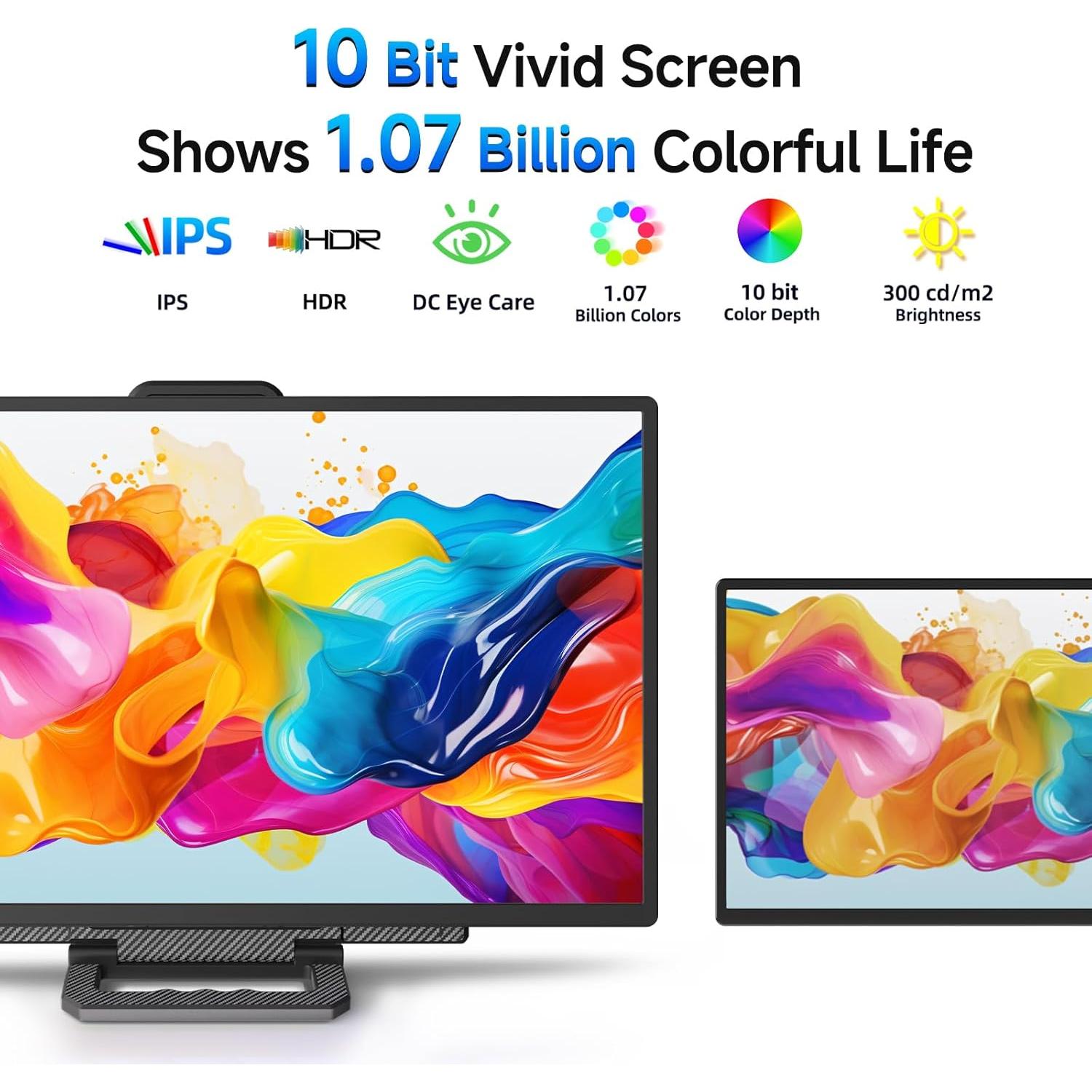 Monitor Portátil AOKER D1 FHD 24" 1080P 100Hz IPS USB-C HDMI