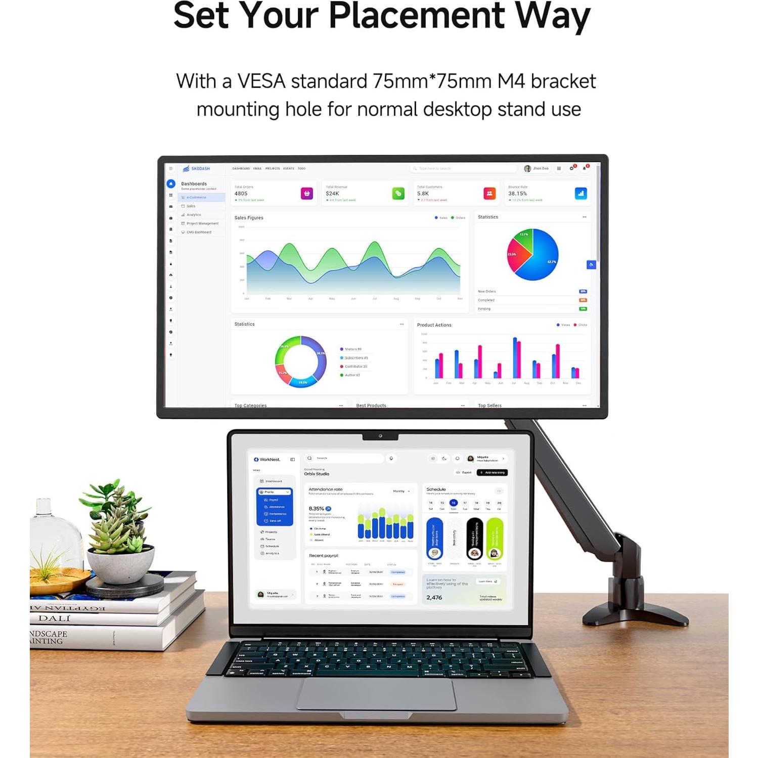 Monitor Portátil AOKER D1 FHD 24" 1080P 100Hz IPS USB-C HDMI