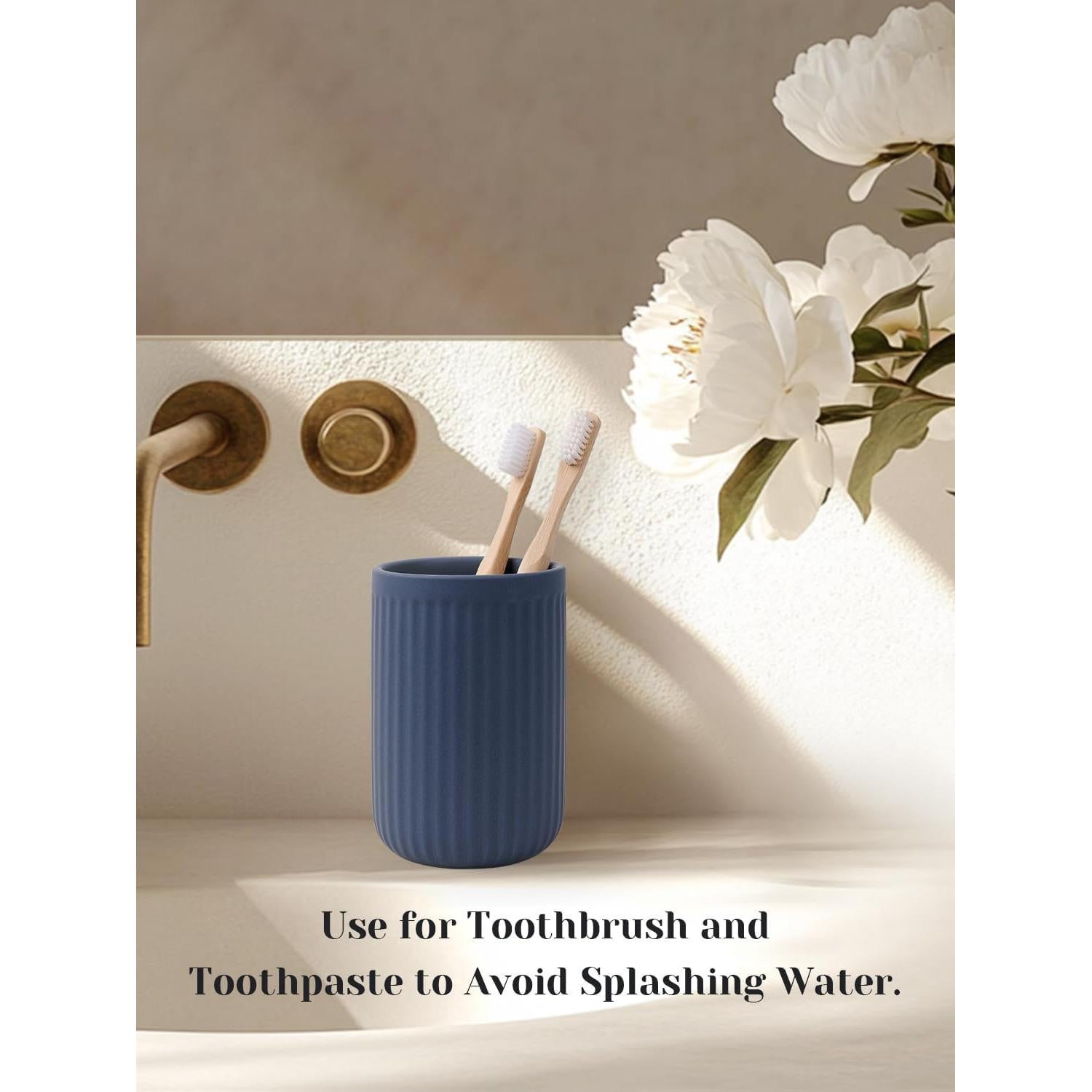 Soporte para Cepillos de Dientes Cerámica INGOFIN Azul Mate 12 oz