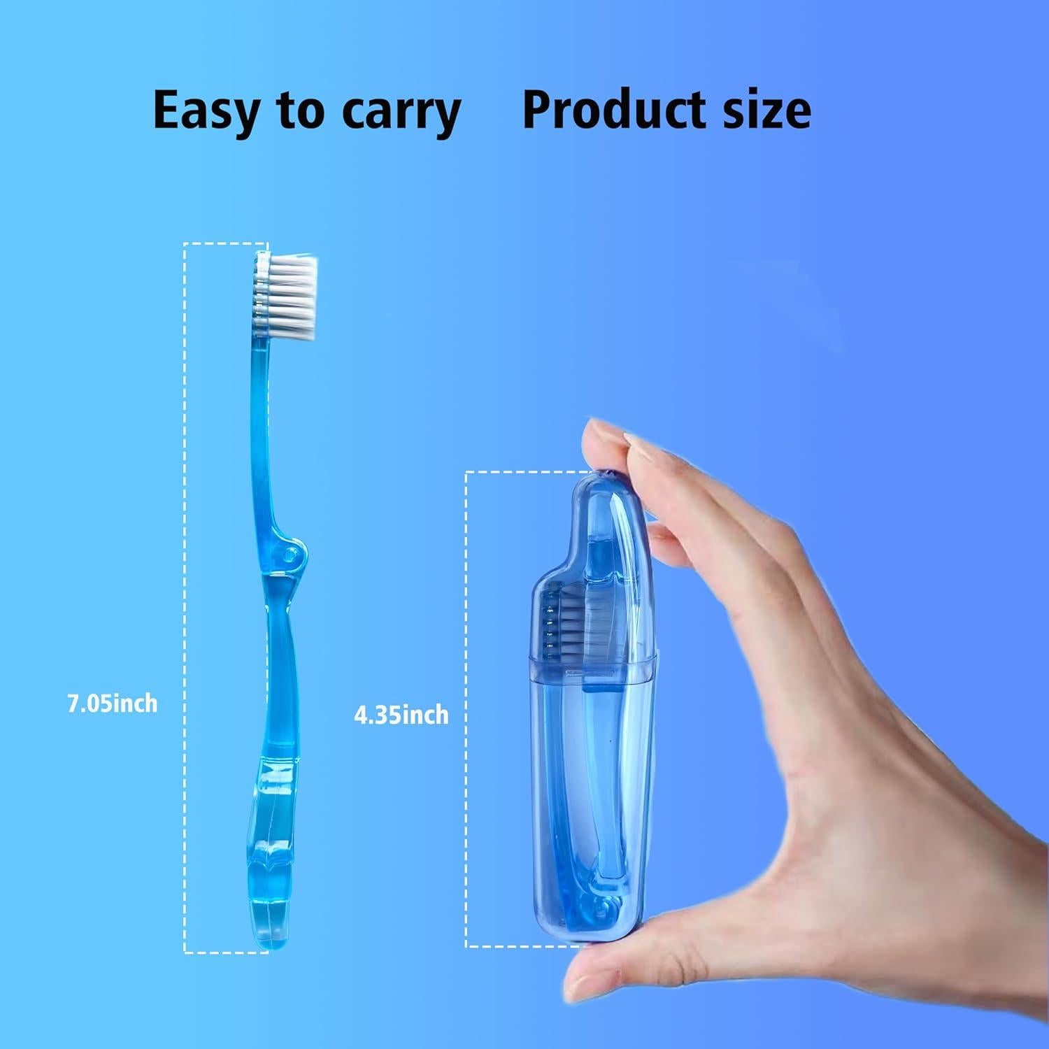 Cepillo de Dientes Plegable Teckolign Azul con Estuche 1Pc