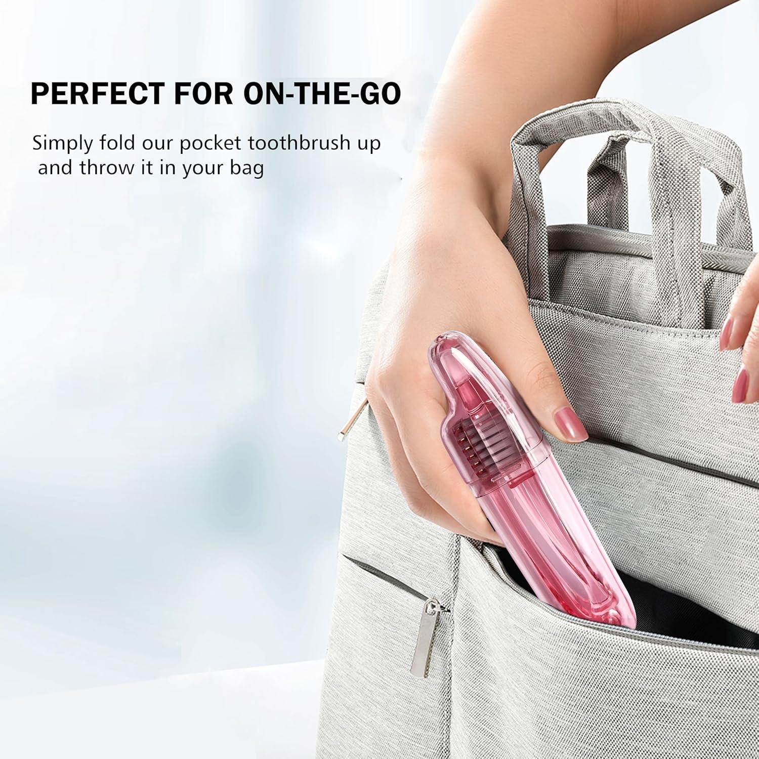 Cepillo de Dientes Plegable Teckolign Azul con Estuche 1Pc