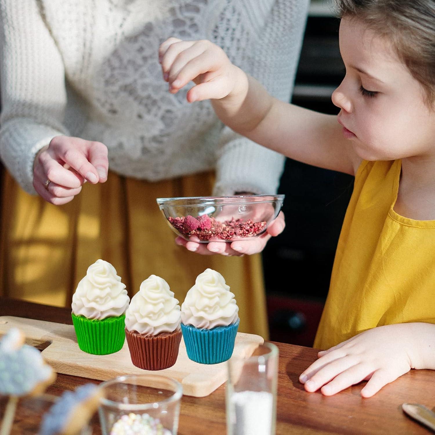 Molde de Silicona Wehous 2PCS Cupcake para Jabón y Vela