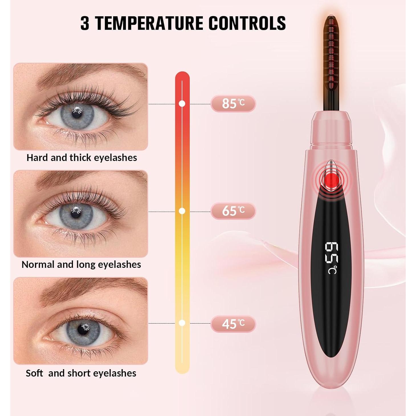 Rizador de Pestañas Calentado Pkywars Rosa 3 Temperaturas