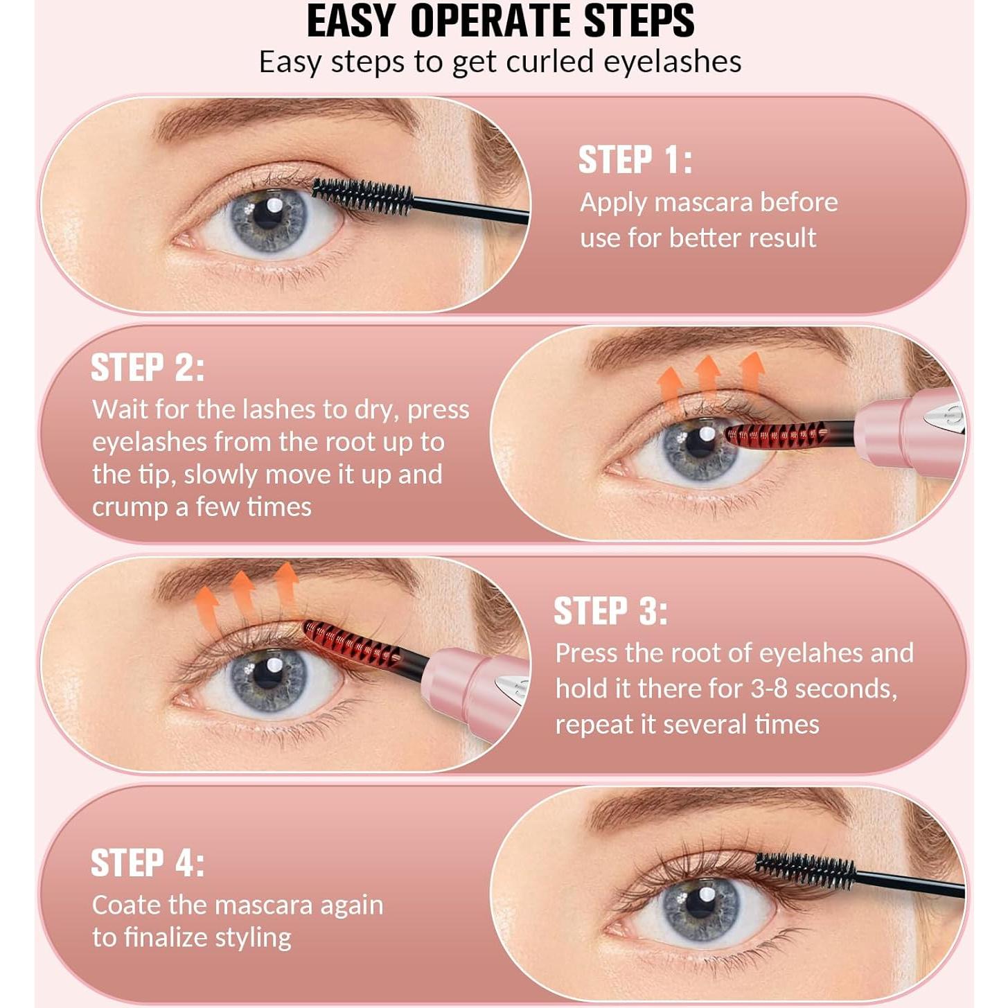 Rizador de Pestañas Calentado Pkywars Rosa 3 Temperaturas