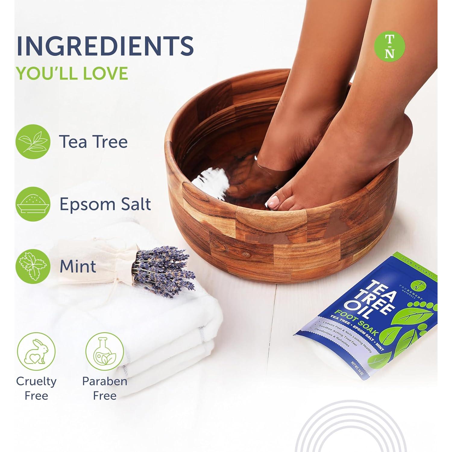 Baño de Pies 396g TruRemedy con Sal de Epsom y Aceite de Árbol de Té