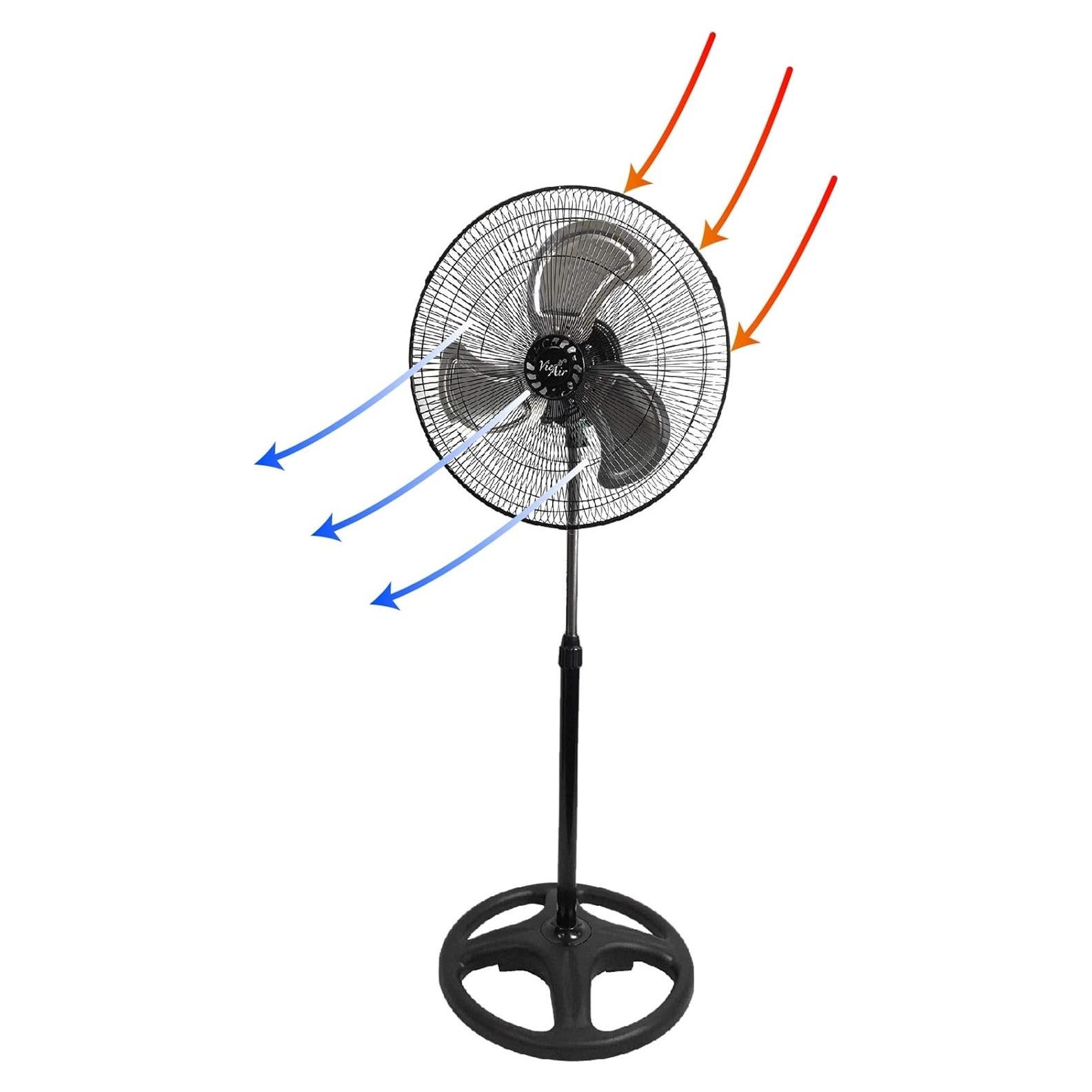 Ventilador de pedestal oscilante Vie Air 18" metal negro