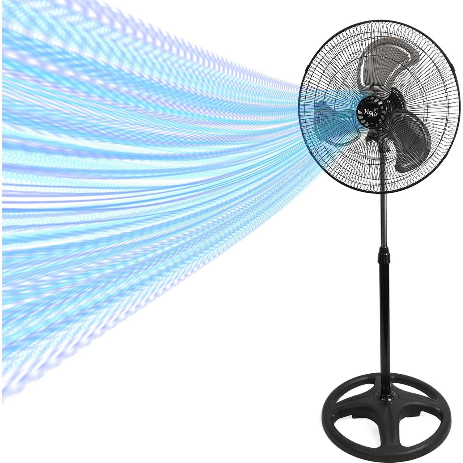 Ventilador de pedestal oscilante Vie Air 18" metal negro